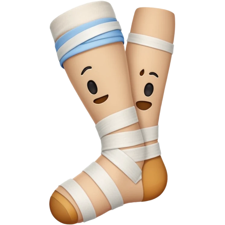 сделай на белом фото эмодзи с травмой ноги emoji