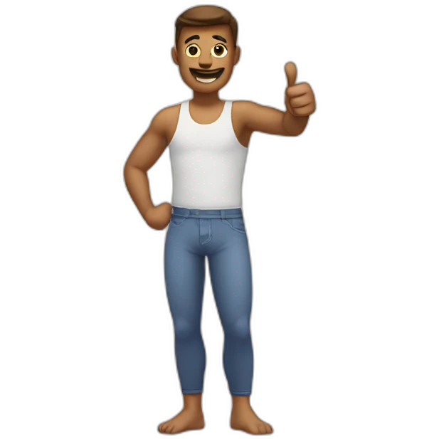 Man wearing boxer briefs having thumbs up emoji