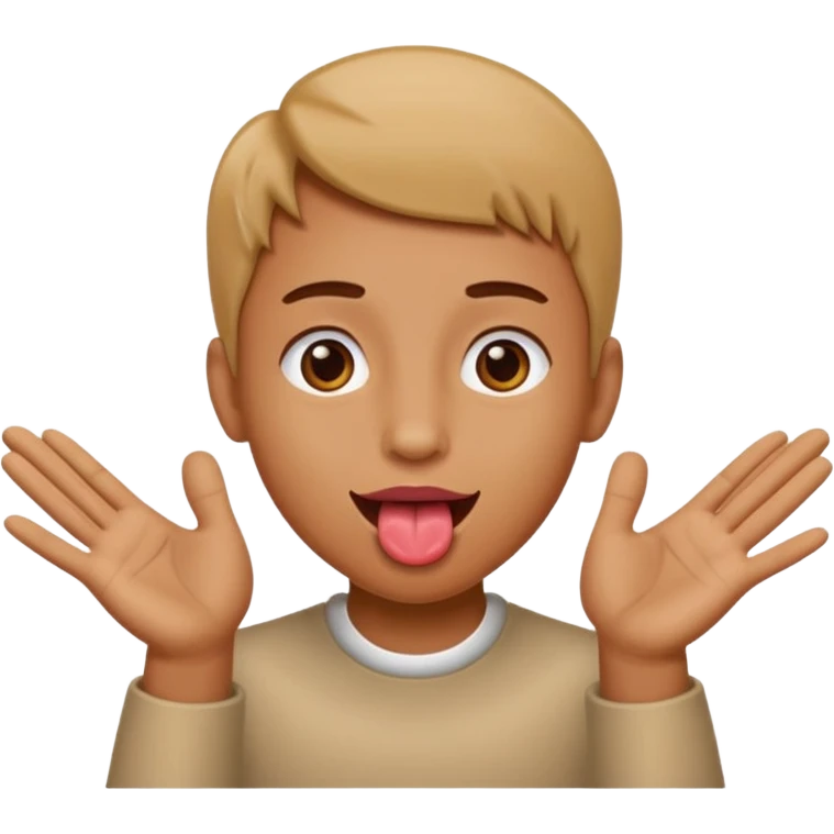 face with tongue out hands to the side  emoji
