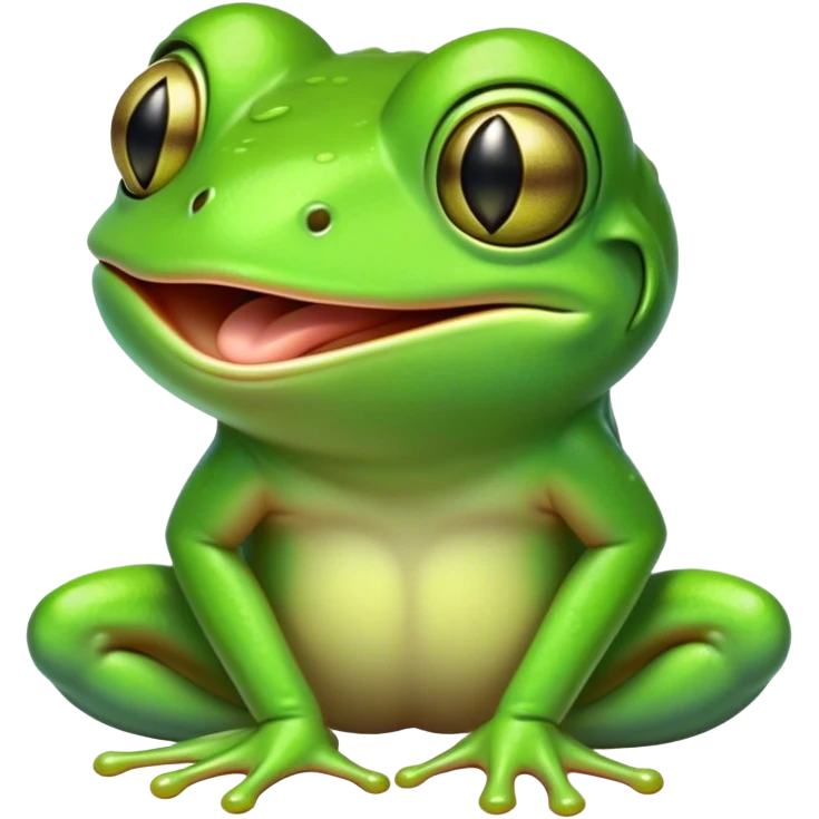 Cinematic Cute Yawning Green Tree Frog Portrait Emoji, Head tilted slightly with a dramatic, wide-open yawn, showcasing a compact, vivid green body with gently drooping eyelids and half-closed, drowsy eyes, Simplified yet irresistibly adorable features, highly detailed, glowing with a soft, cozy jungle glow, high shine, relaxed yet expressive, stylized with a dash of whimsical amphibian charm, soft glowing outline, capturing the essence of a drowsy yet affectionate green tree frog that appears ready to stretch out for a nap! emoji
