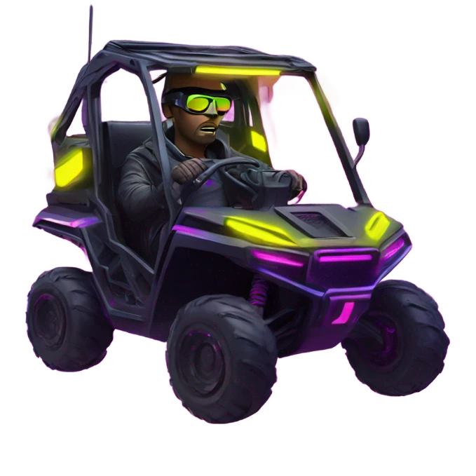 cyber punk UTV neon with driver emoji