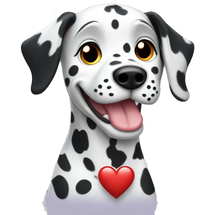 dalmation dog with heart  emoji