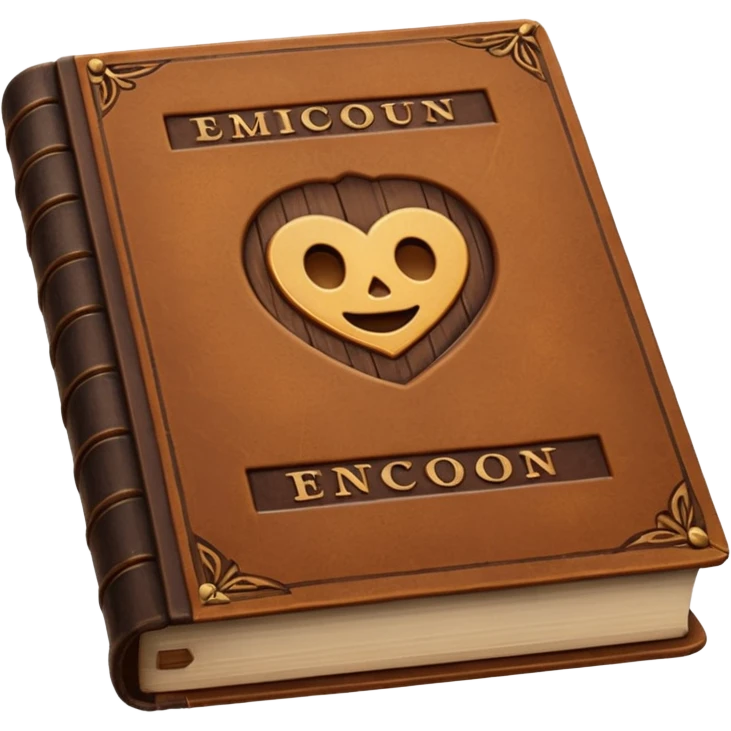 Book in brown binding emoji