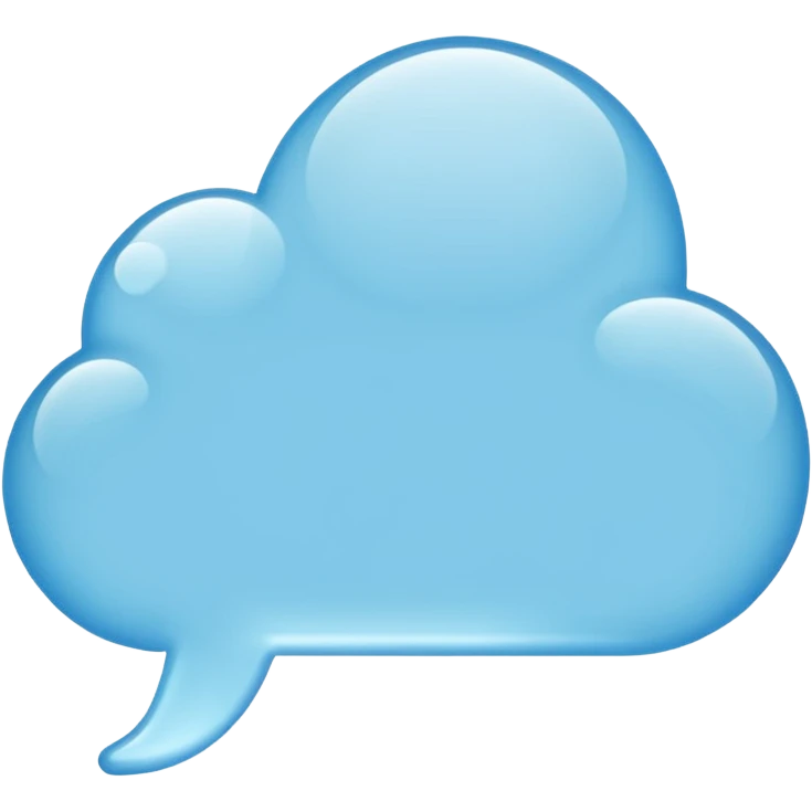 rounded thought bubble with small trailing bubbles, empty, emoji style emoji