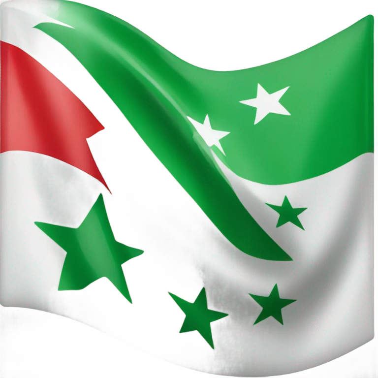 New syrian flag with green on top & 3 starts  emoji
