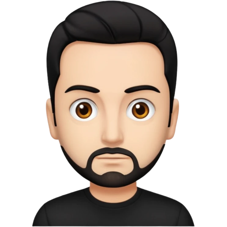 Chris Kirkpatrick brown eyes, black hair, black shirt emoji