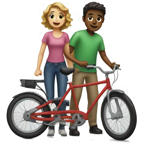 a boy and girl o a bike emoji