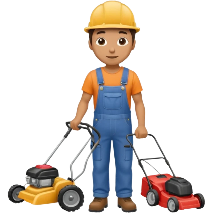 Maintenance worker
with full-body lawnmower emoji
