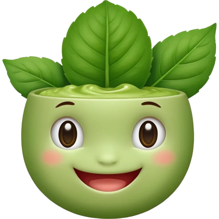 Baby matcha leaf smiling emoji
