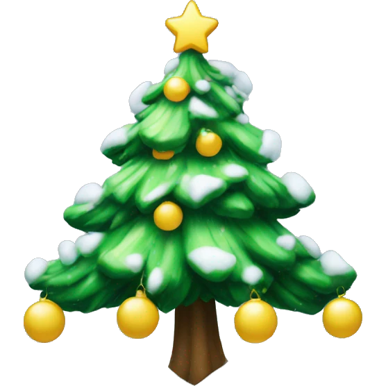 Christmas tree with snow on it emoji