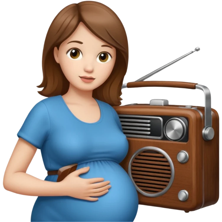 Pregnant woman holding opregnsnt radio emoji
