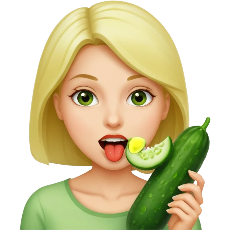 Ember a szájába veszi az uborkát emoji