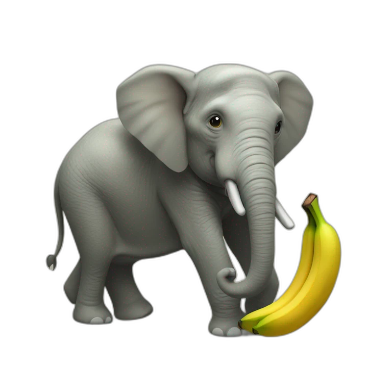 Banane sur un éléphant emoji