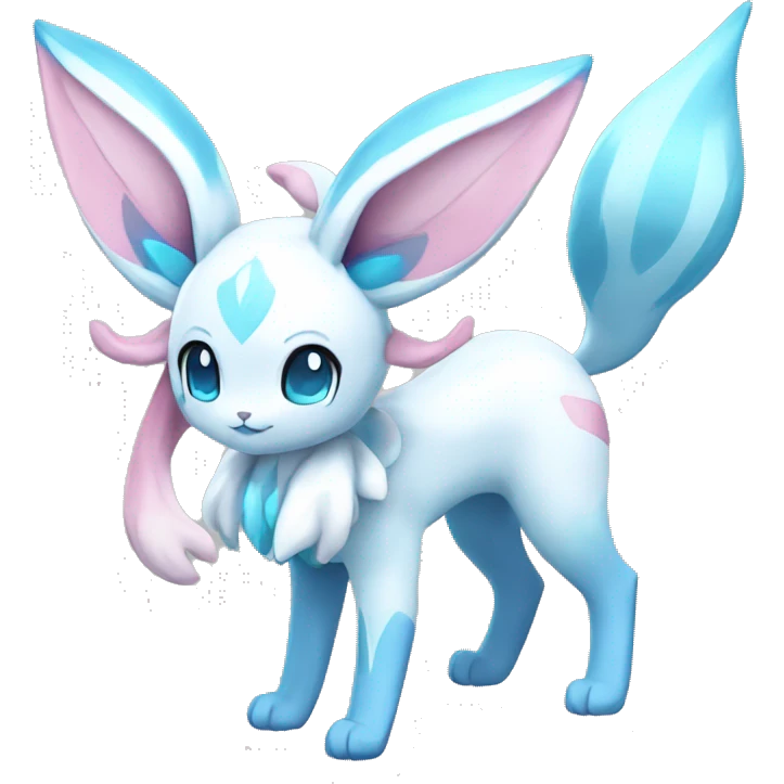 Kawaii Pastel Shiny Sylveon-Glaceon Full Body emoji