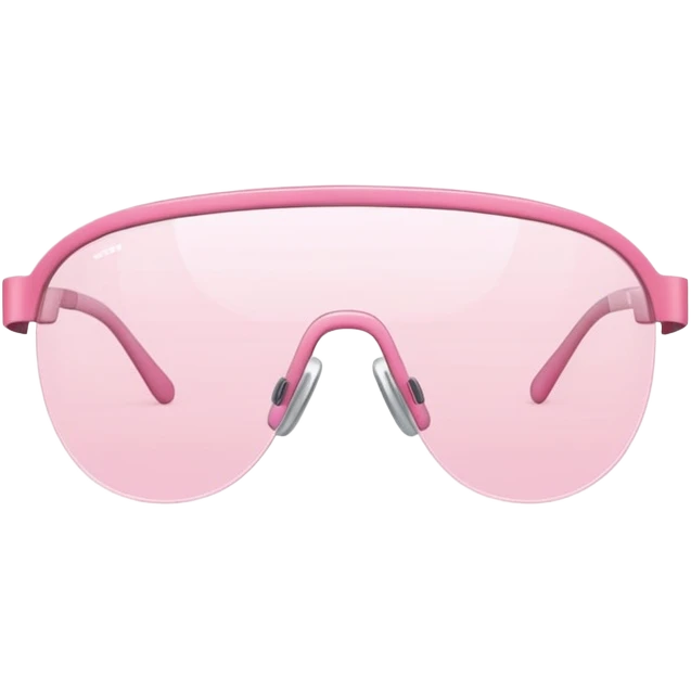 extremely minimalist pink visor glasses, single thin curved line design, barely there emoji