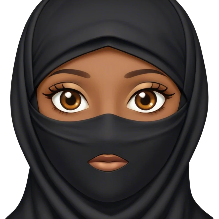 Brown skin niqab brown eyes  emoji