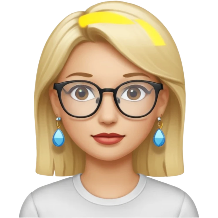 blonde earring wearing glasses woman emoji
