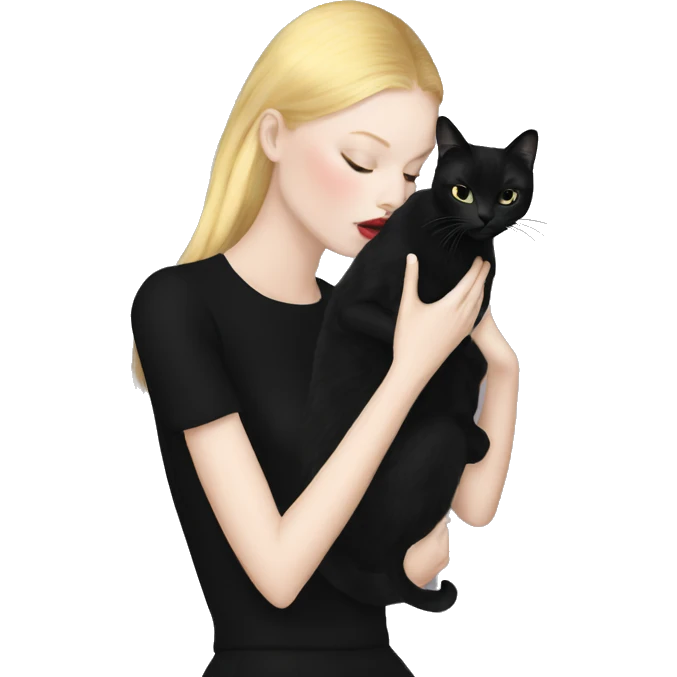 Balenciaga girl kisses black cat emoji