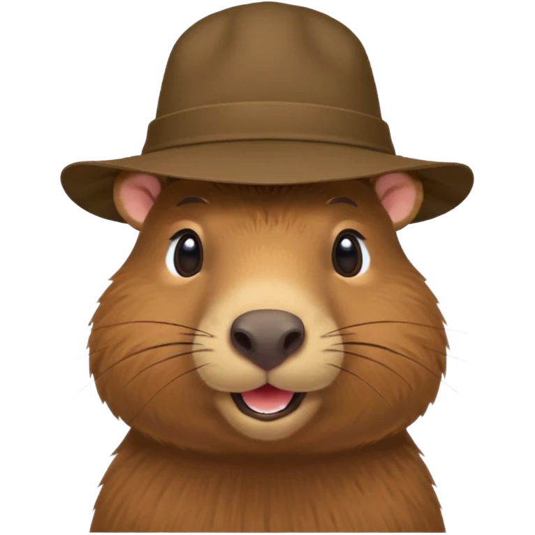 Capibara with a hat on the corner of his head emoji