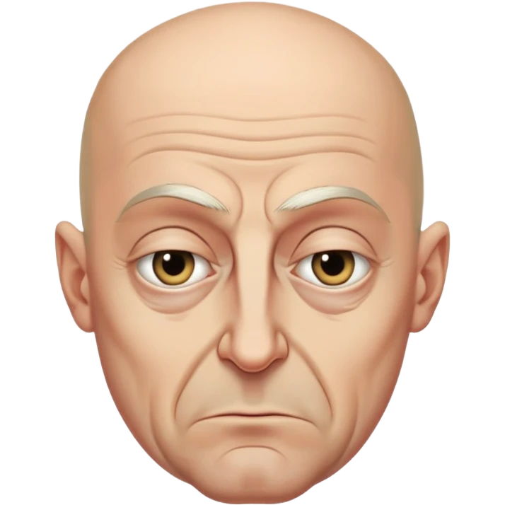 Steven Miller, Trump advisor, bald, grim expression, sagging eyelids drooping more on the outside emoji