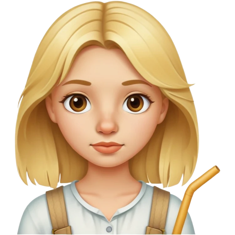 blonde girl straw in nose emoji