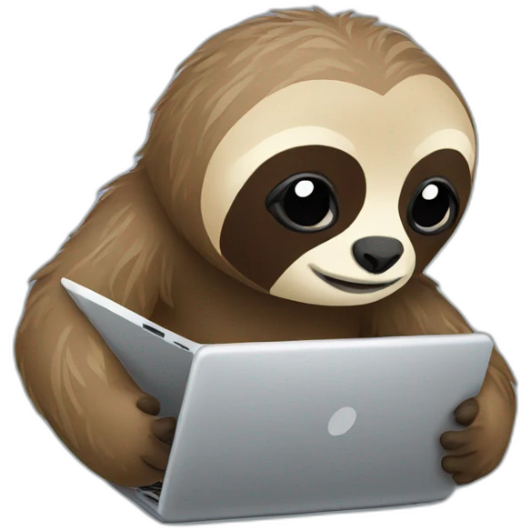 Sloth laptop emoji