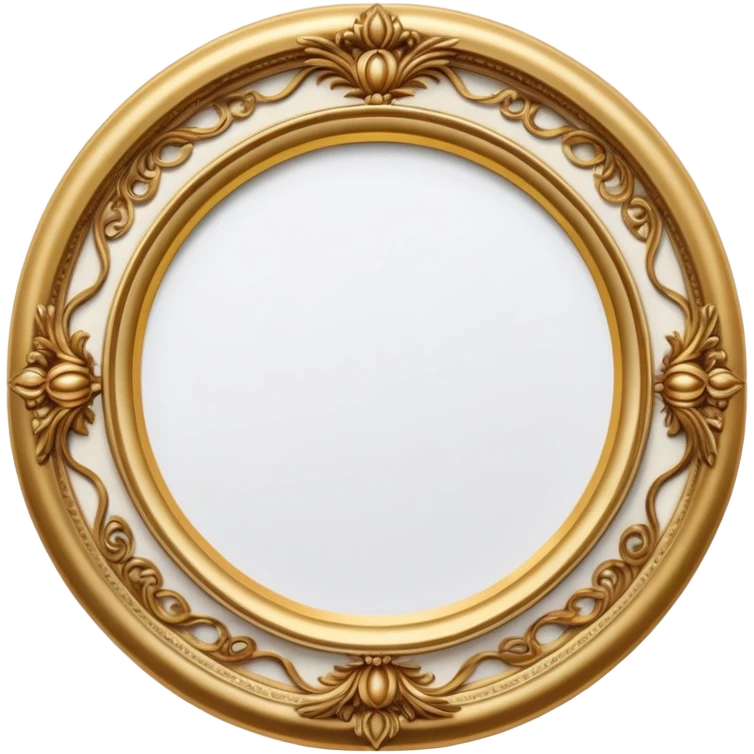 round painting gold frame emoji