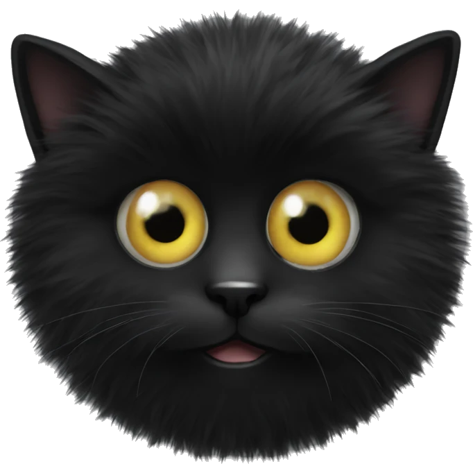 Furball black cat fur ball eyeball  emoji