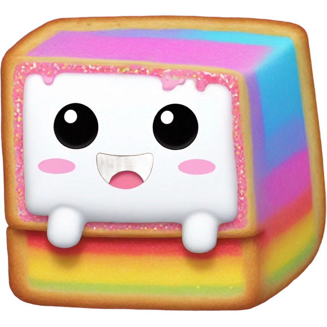 nyan cat with pop tart rainbow  emoji