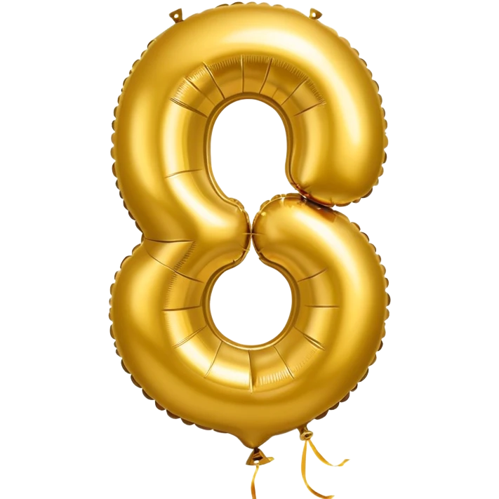 0 number in gold balloons emoji