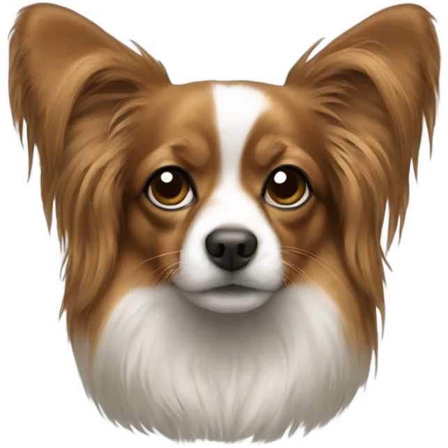 A papillon wearing a hoodie emoji