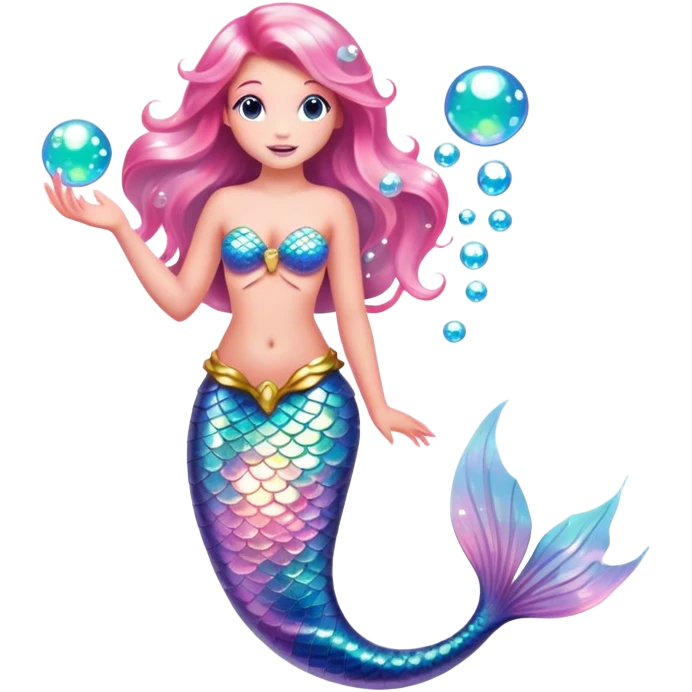 light pink mermaid bubbles emoji