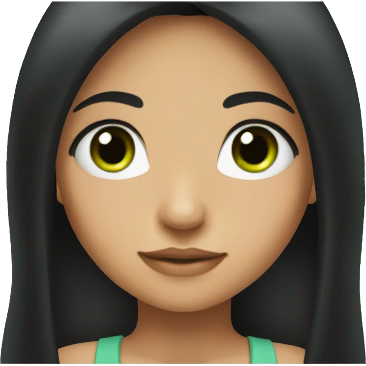 girl with green eyes and long black hair emoji