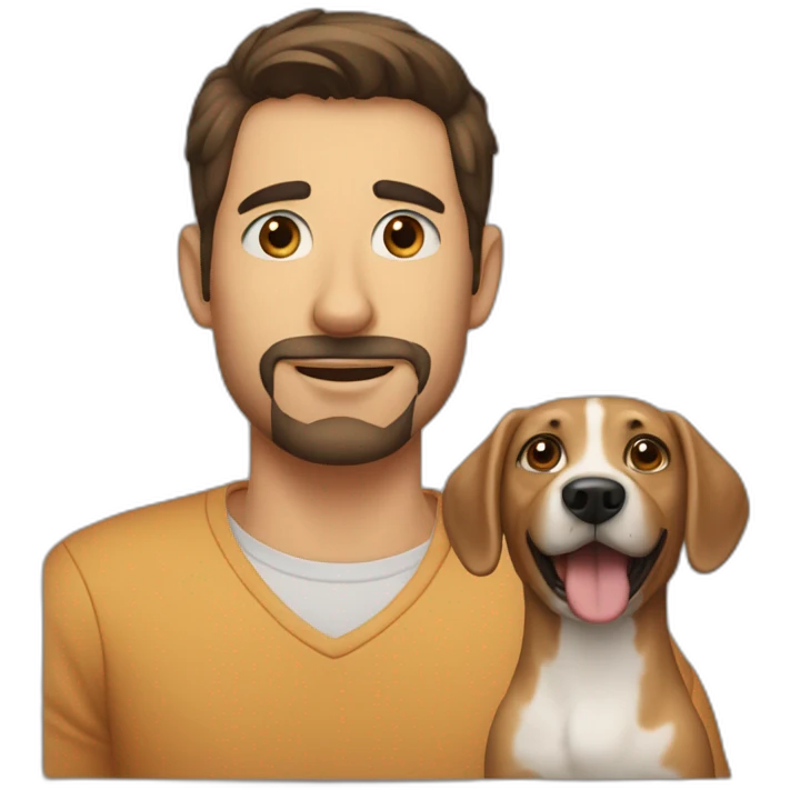 Dog and man his name is caram emoji