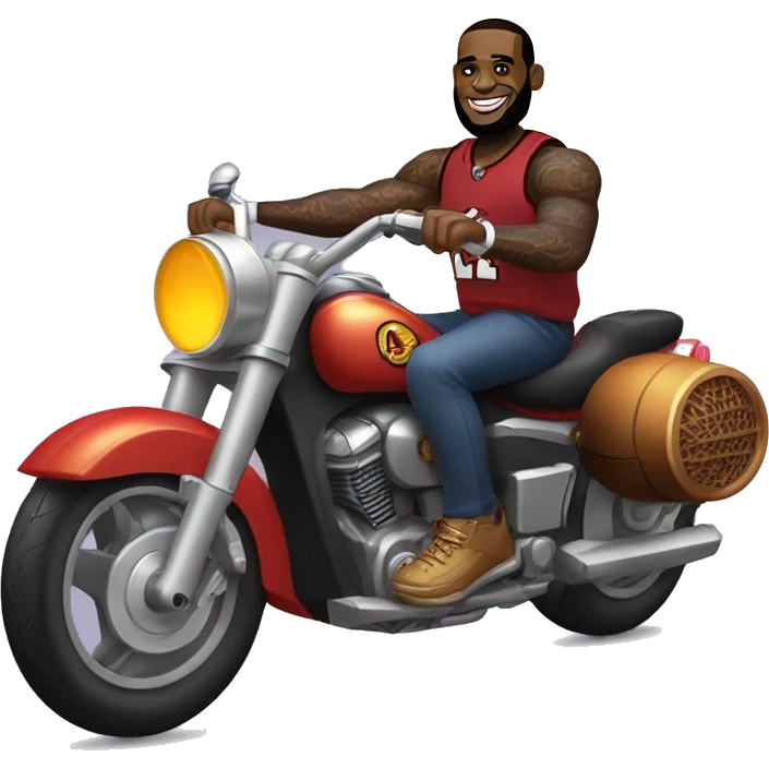 Lebron James riding motorcycle emoji