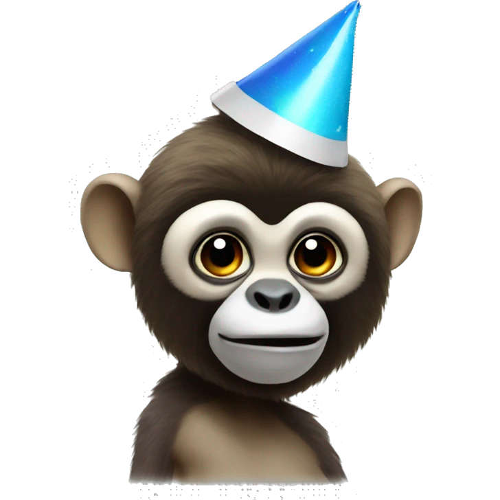 gibbon wearing party hat emoji