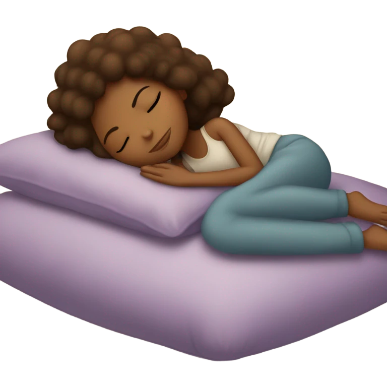 Brown girl sleeping on a pillow emoji