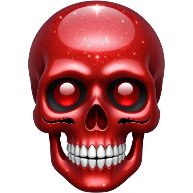 red glitter skull emoji
