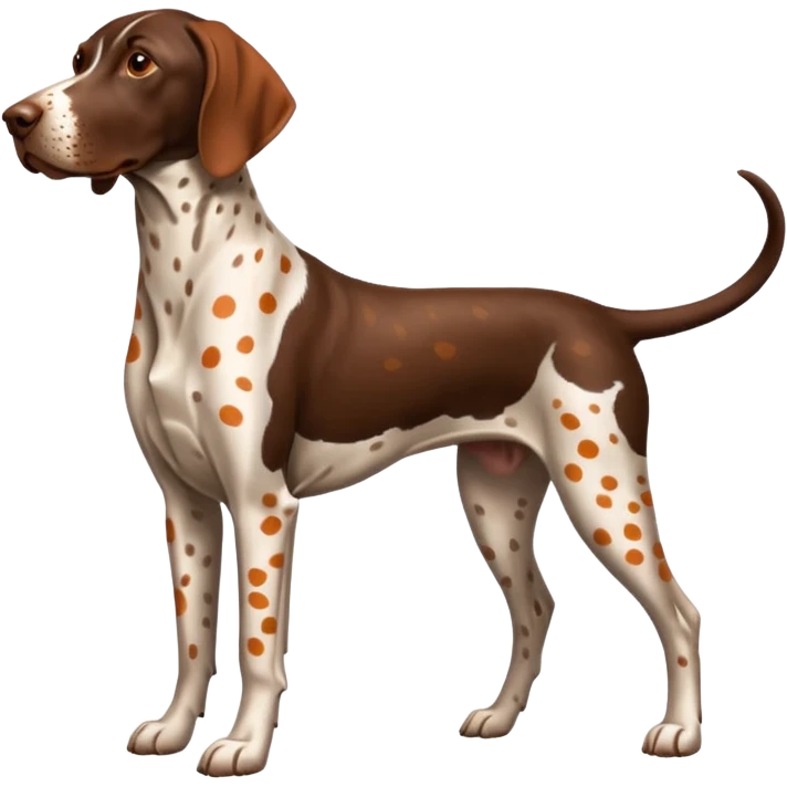 orange spotted face and back german short haired pointer docked tail emoji