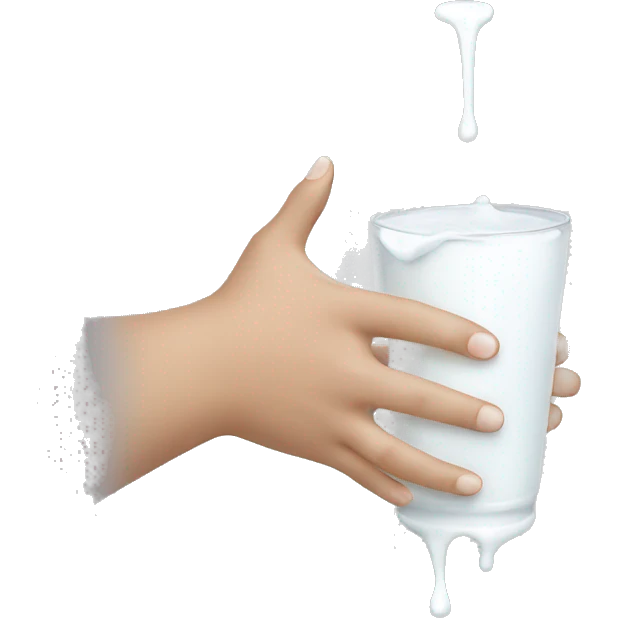 milk dripping off hand emoji