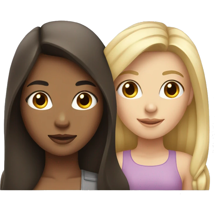 Brunette girl and blonde girl emoji