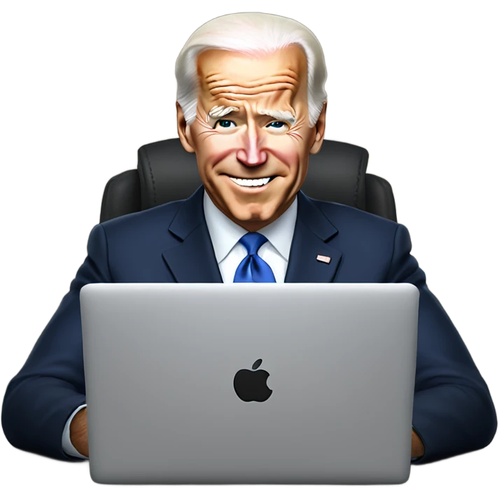 Joe biden with laptop  emoji