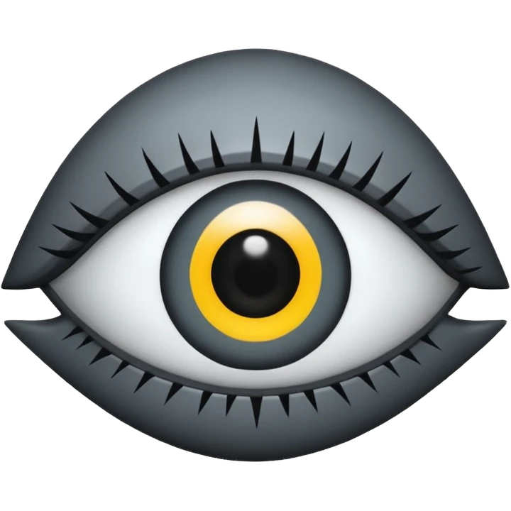 Minimal emoji, gothic futuristic eye, cold grey sclera, the pupil is fully replaced by a solid black number 8 eight, occult cyber aesthetic, sharp clean lines, flat emoji design, centered, transparent background emoji