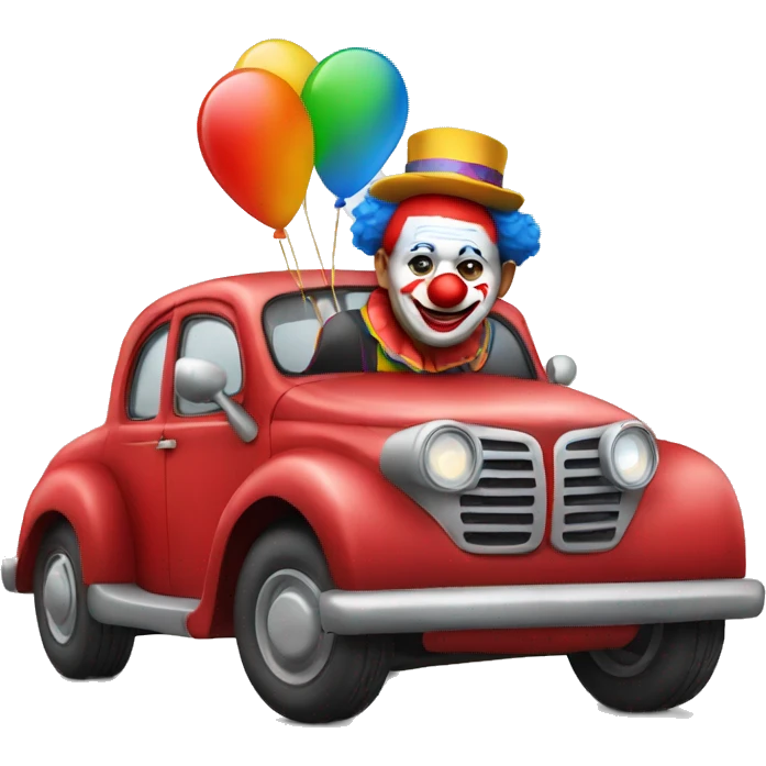 Clown on the red car emoji