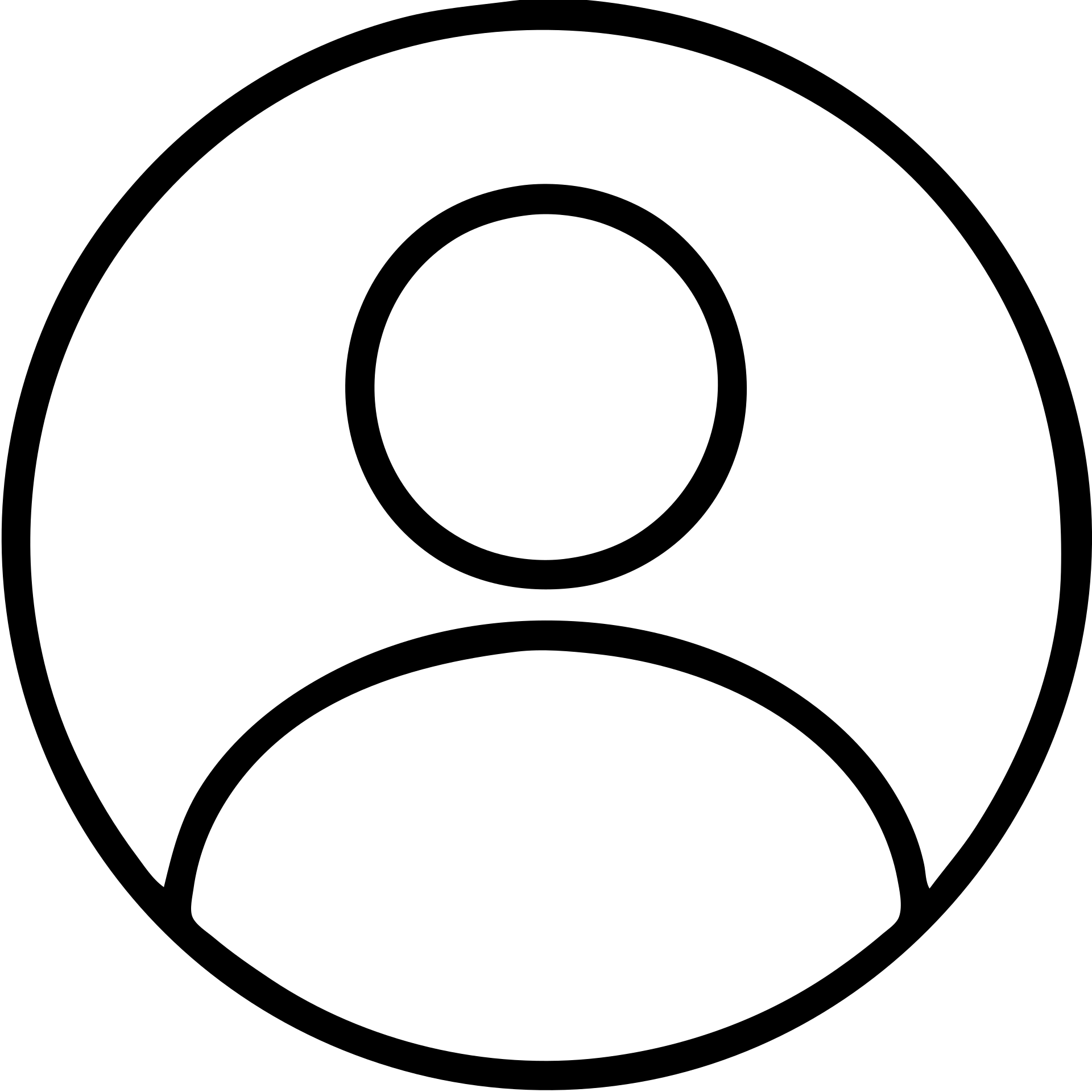 minimalist outline logo of a single person centered in a thin circle emoji