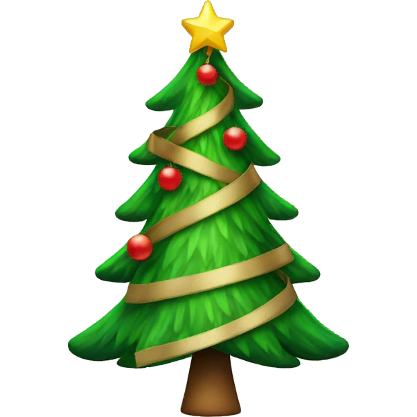 christmas tree with a bow emoji