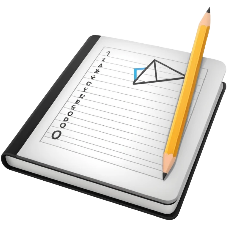 Minimalistic flat vector icon, iOS style, thin black contour on white background. Open textbook with geometric formulas and a ruler. No text, no shadows emoji