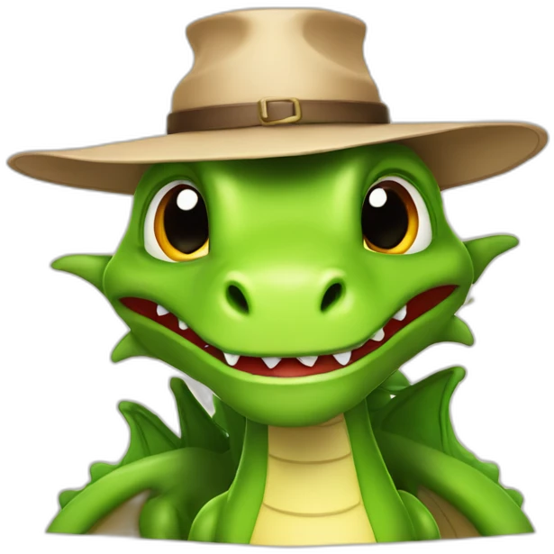 Dragon avec un chapeau emoji