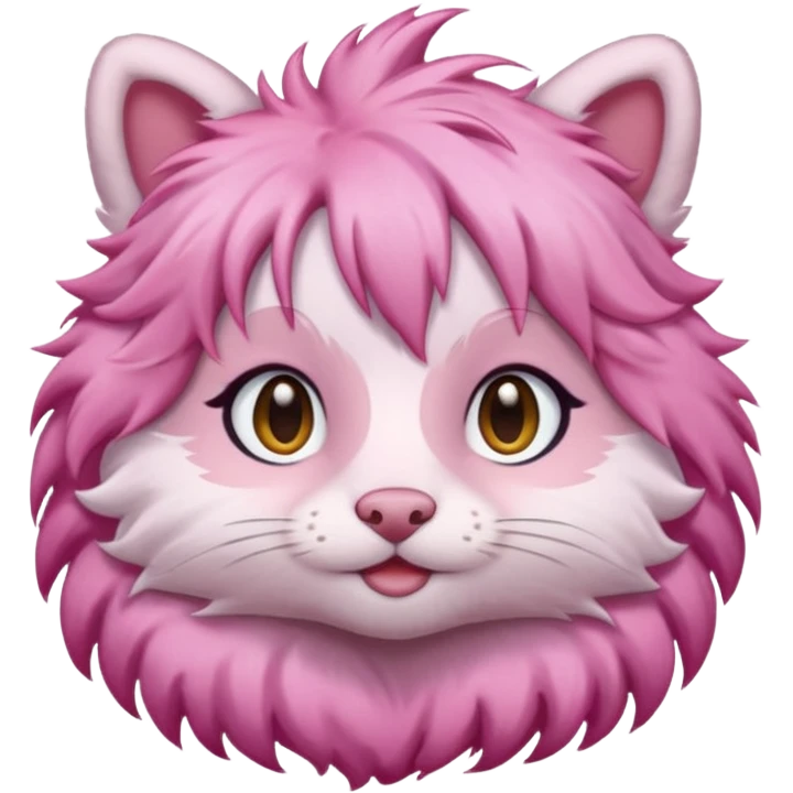 pink haired animal emoji