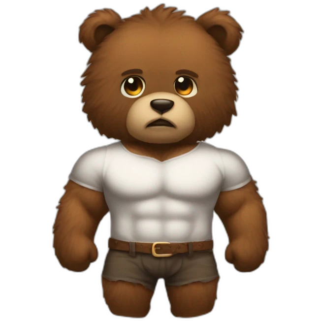 Emoji muscled hairy man bear clothes emoji